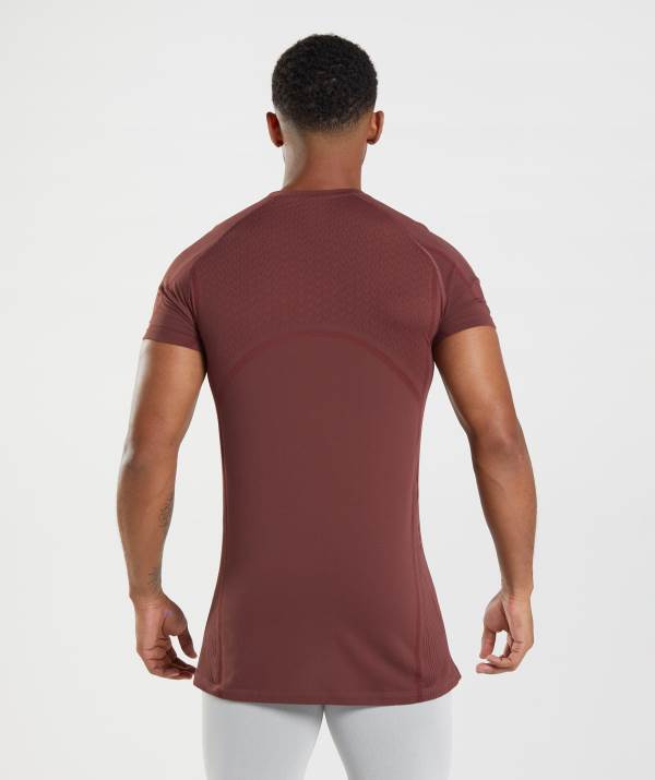 Panske Tricka Gymshark 315 Seamless Ruzove Hnede | EN1487239